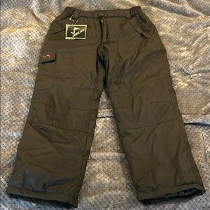 NWT Black with Hot Pink Emblem Girls SzL Snow Pants